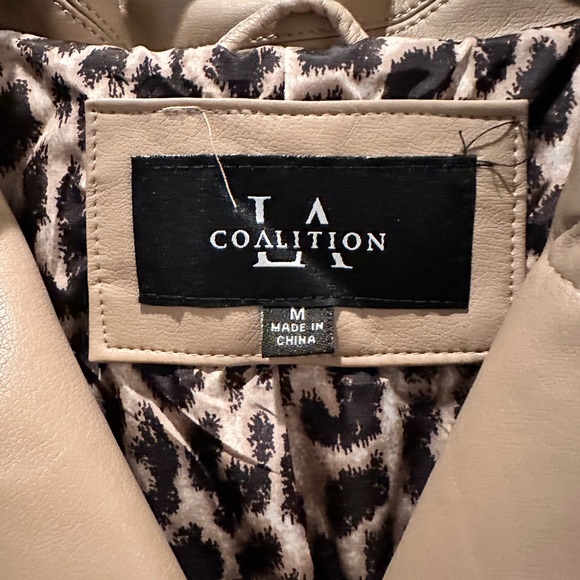 Leather like double breasted blazer - Picture 3 of 3